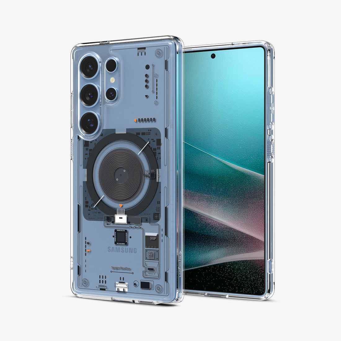 ACS08959 - Galaxy S25 Ultra Case Ultra Hybrid Metal Ring Neo One (MagFit + Qi2 Ready) in Neo One showing the back