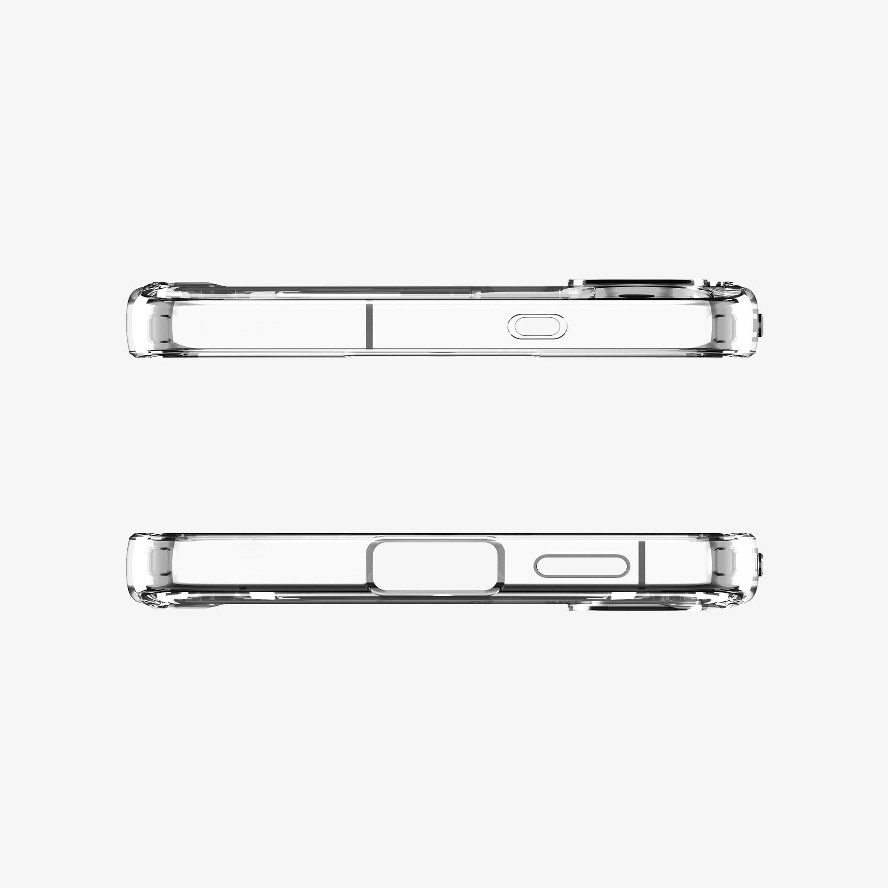 ACS10026 - Galaxy S25 FE Series Ultra Hybrid in Crystal Clear showing the top and bottom