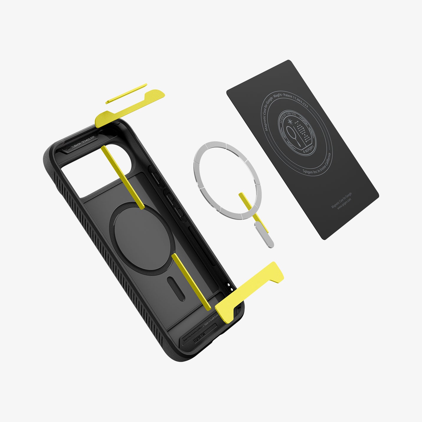 ACS09721 - Pixel 10 Pro XL Case Rugged Armor (MagFit) in black showing the multiple layers of case