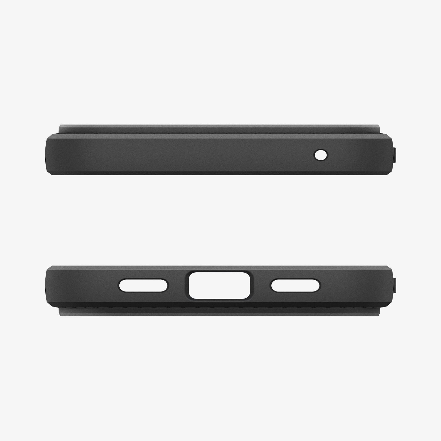 ACS09714 - Pixel 10 / Pixel 10 Pro Case Liquid Air in matte black showing the top and bottom
