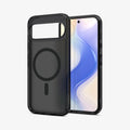 ACS09703 - Pixel 10 / Pixel 10 Pro Case Ultra Hybrid Metal Ring (MagFit) in frost black showing the back and front