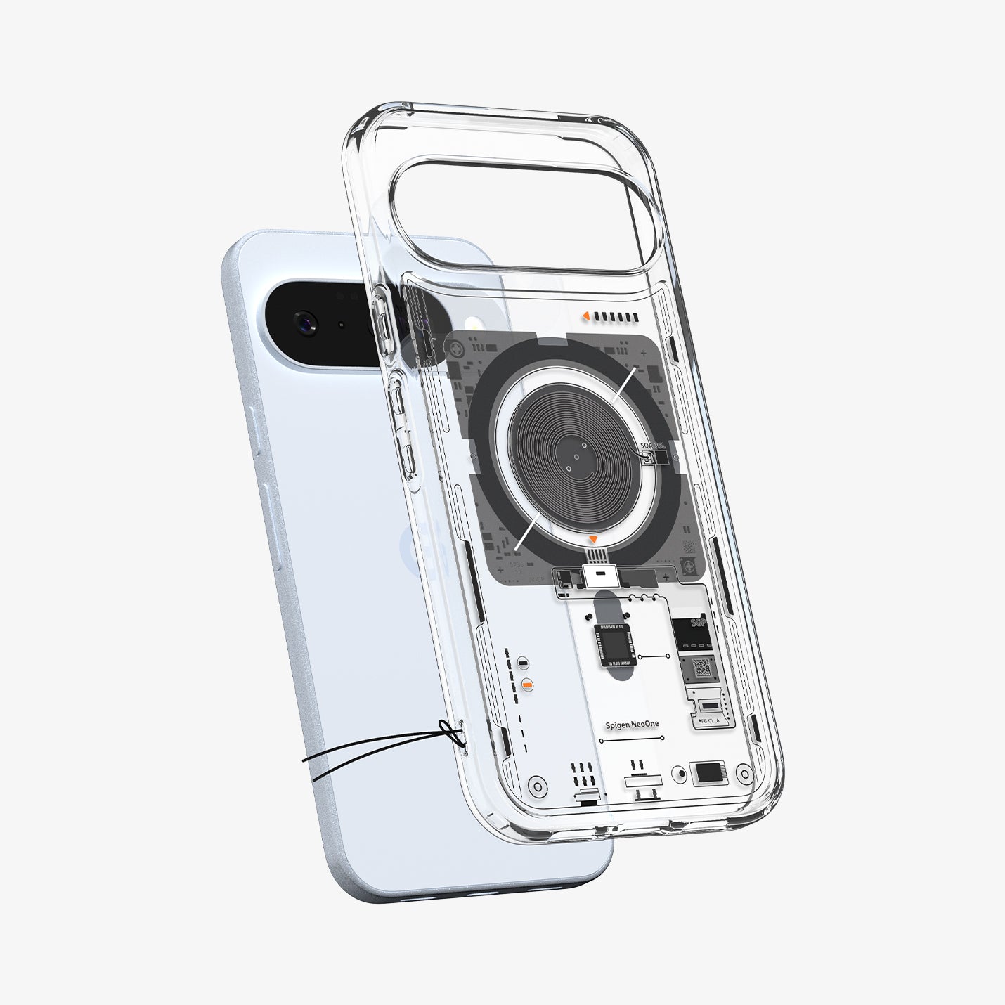 ACS09704 - Pixel 10 / Pixel 10 Pro Case Ultra Hybrid Neo One (MagFit) showing the back with case hovering away from device