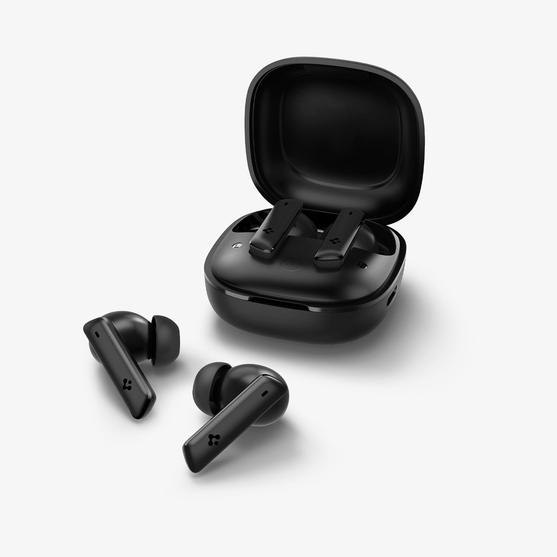 ASD07888 - Spigen True Wireless Earbuds SA2402 in Black showing the  inner