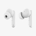 ASD07964 - Spigen True Wireless Earbuds SA2402 in White showing the front and sides of pair of earbuds