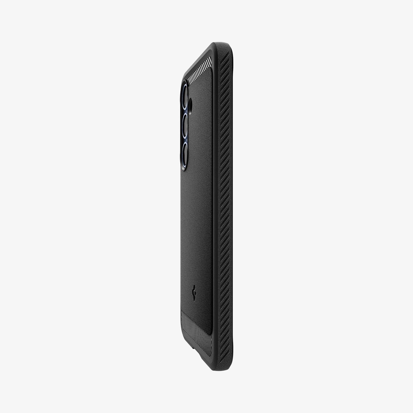 ACS08977 - Galaxy S25 Plus Case Rugged Armor (MagFit) in Matte Black showing the partial back and side