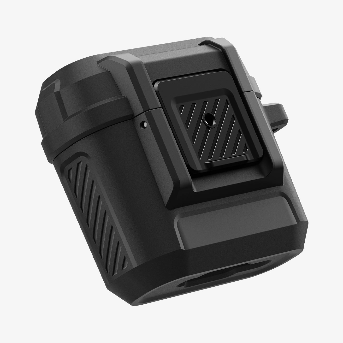 ACS09020 - AirPods 4 Case Lock Fit in Matte Black showing the front, partial side and bottom