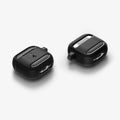 ACS08642 - AirPods 4 Pro Case Rugged Armor in Matte Black showing the front, back, sides and bottom