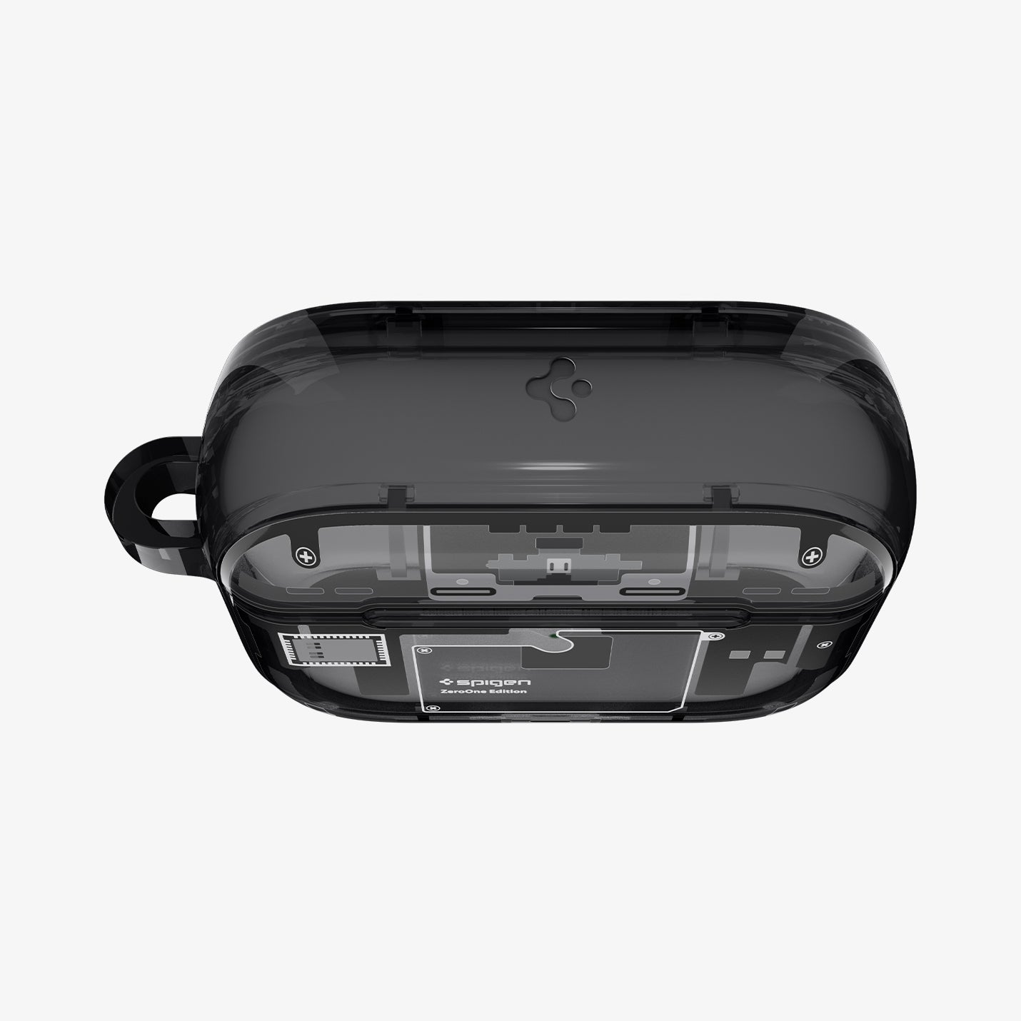 ACS09823 - AirPods Pro 3 Series Ultra Hybrid Zero One (MagFit) in Zero One Black showing the top