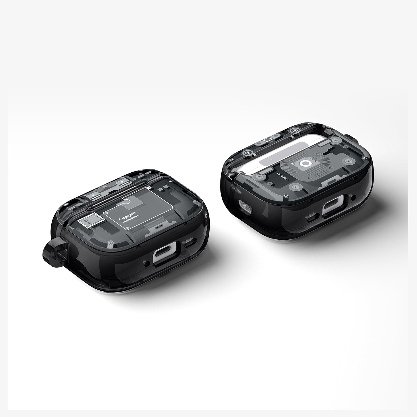 ACS09823 - AirPods Pro 3 Series Ultra Hybrid Zero One (MagFit) in Zero One Black showing front, back and sides