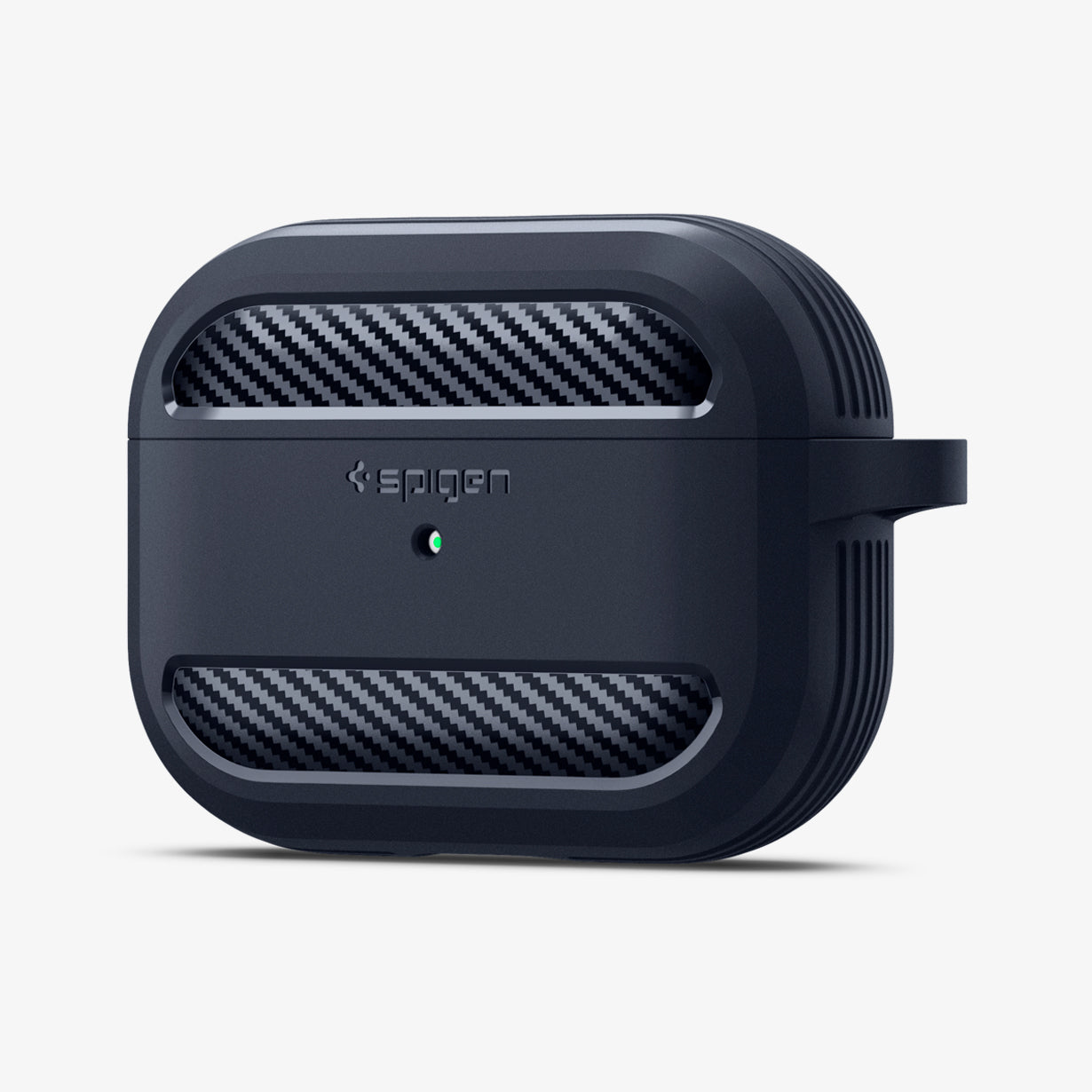 ASD01442 - AirPods Pro Rugged Armor in Charcoal Gray showing the front and partial side