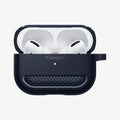 ASD01442 - AirPods Pro Rugged Armor in Charcoal Gray showing the front with top open and AirPods inside