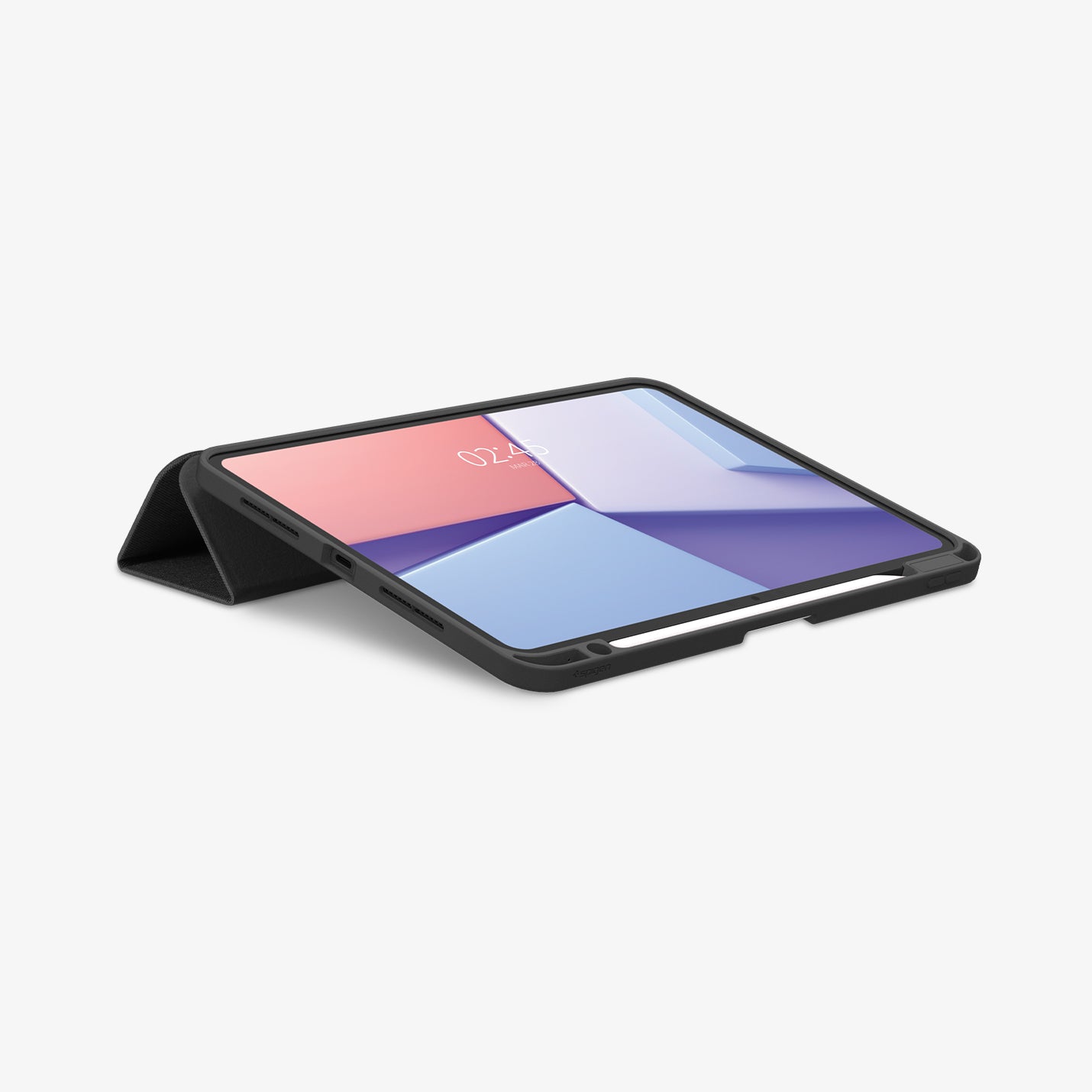 ACS07020 - iPad Pro 11-inch Case Urban Fit in Black showing the front, partial side with a folded front cover propped up behind as a stand