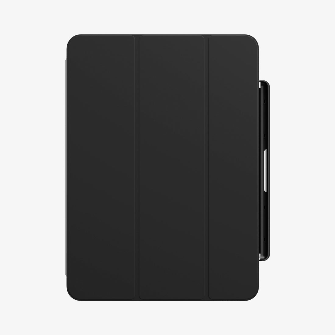 APP04545 - Apple Pencil Holder DA20 in Black showing the pen hovering above the metal pencil holder and behind the holder is a back case and in front is a device