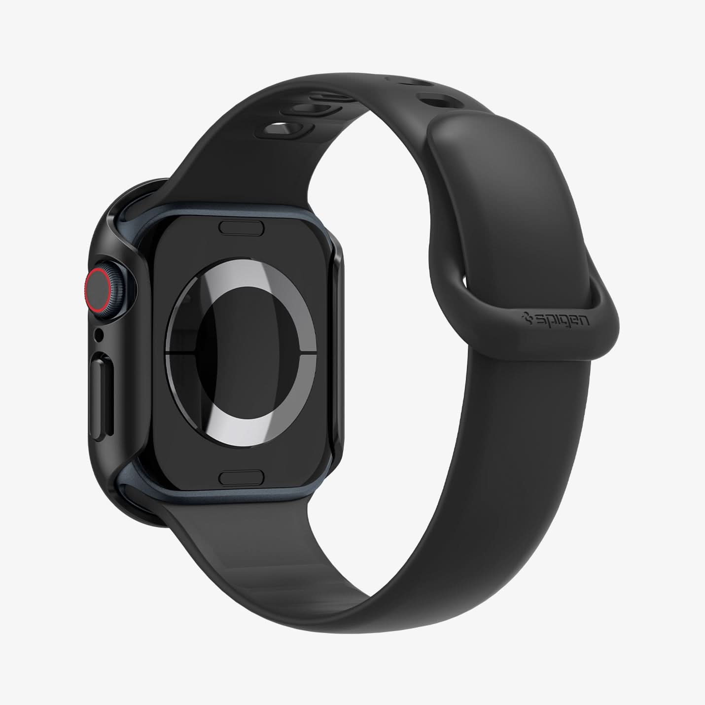 ACS08588 - Apple Watch 10 (42mm) Case Thin Fit in Black showing the back, partial side, inner and back