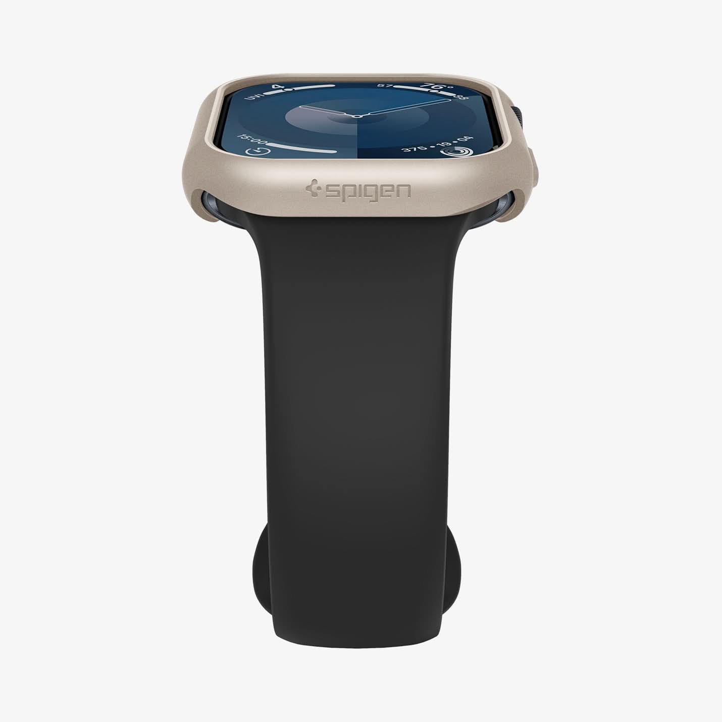 ACS08590 - Apple Watch 10 (42mm) Case Thin Fit in Starlight showing the partial front and side