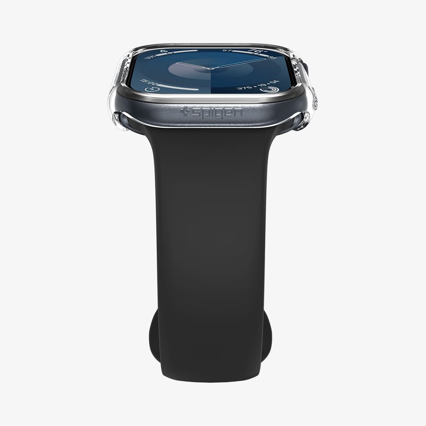 ACS08602 - Apple Watch 10 (46mm) Case Thin Fit in Crystal Clear showing the partial front and side