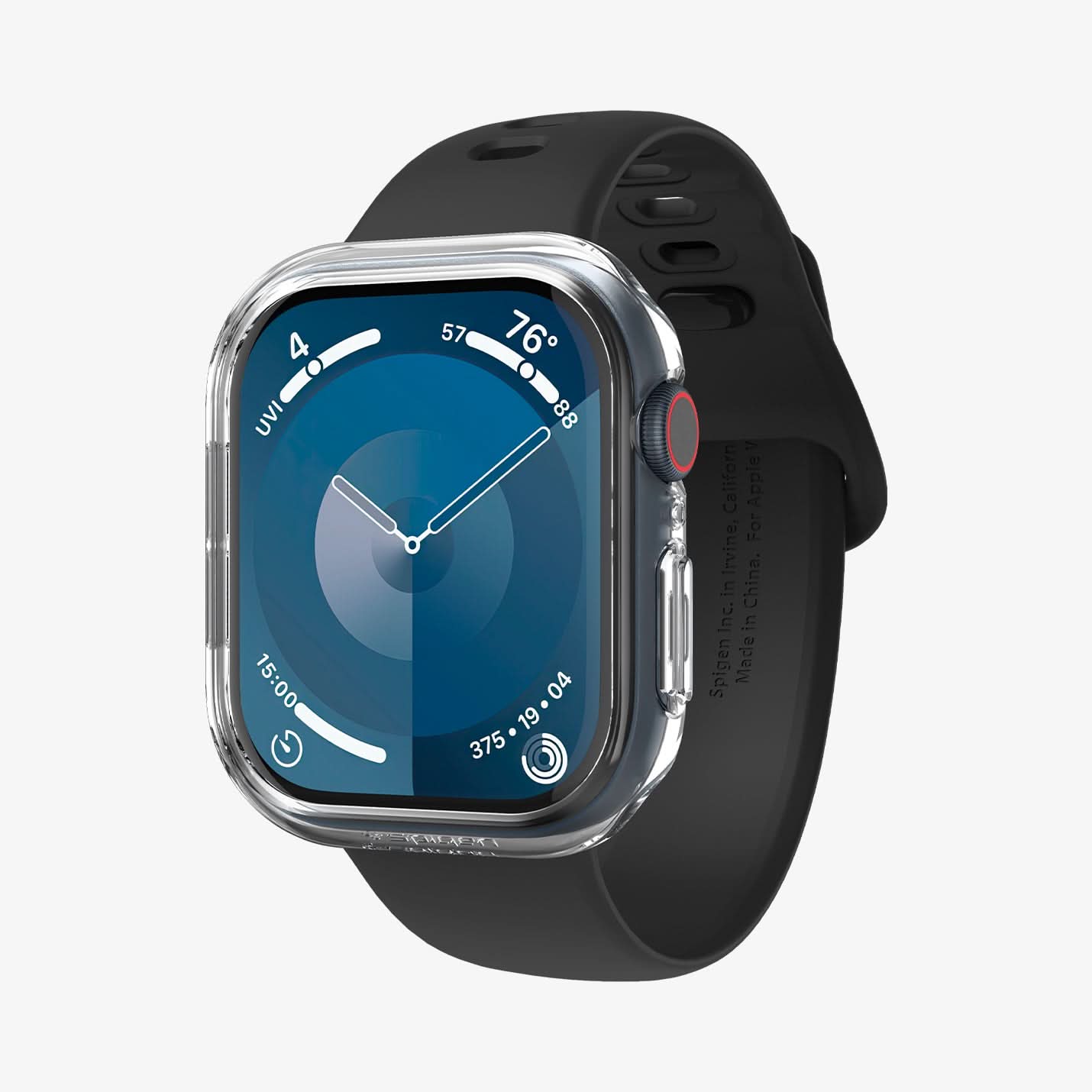 ACS08602 - Apple Watch 10 (46mm) Case Thin Fit in Crystal Clear showing the front, sides, inner and back