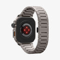 ACS07660 - Apple Watch (45mm) Case Metal Armor Pro in Gunmetal showing the partial back, partial inner of the strap and back