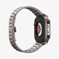 ACS07660 - Apple Watch (45mm) Case Metal Armor Pro in Gunmetal showing the side partial back, inner of the strap and back
