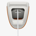AMP09342 - Apple Watch Classic C1 Charger Stand in tangerine showing bottom part and insert charging cable.