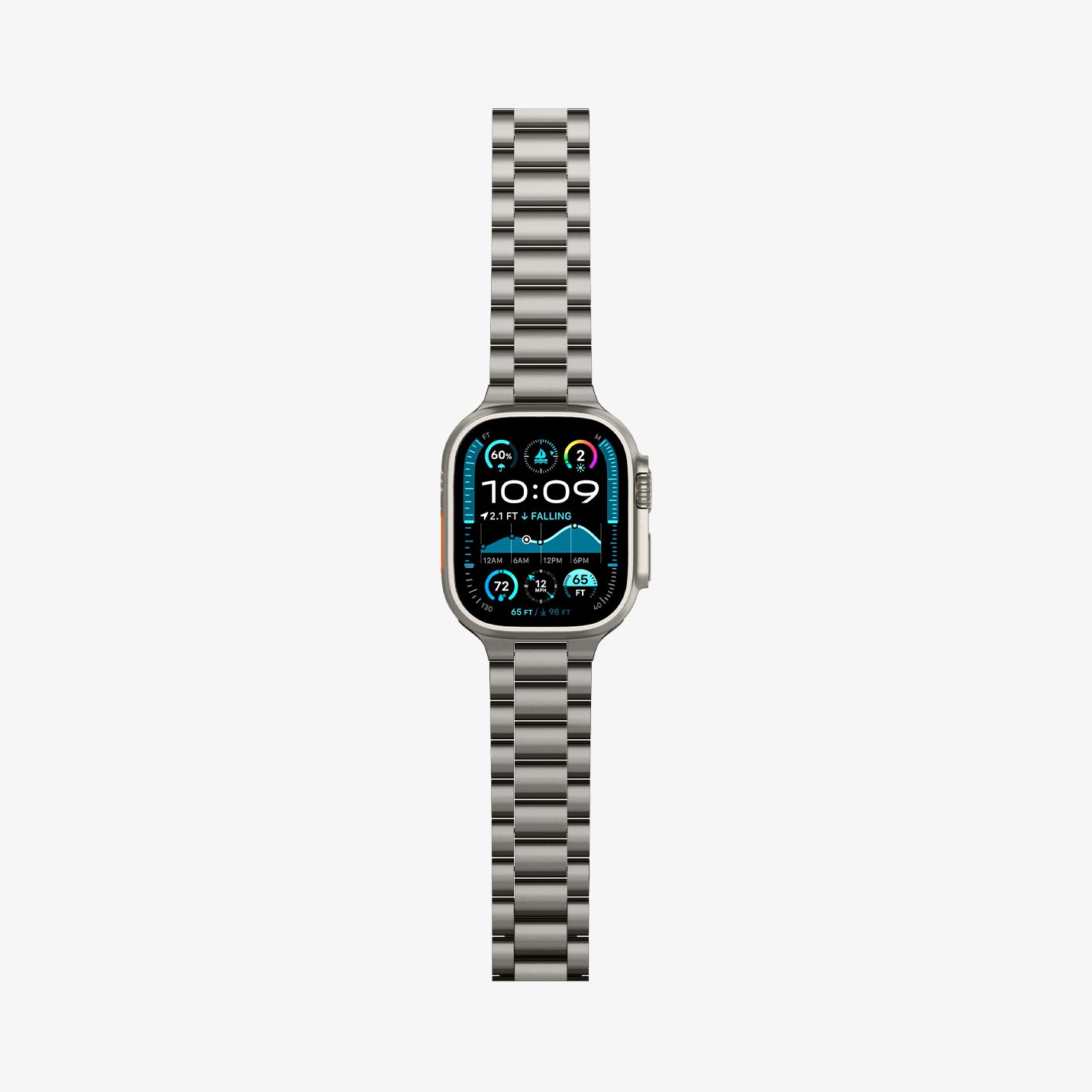 AMP09105 - Apple Watch Series - Modern Fit Titanium showing the front and partial side