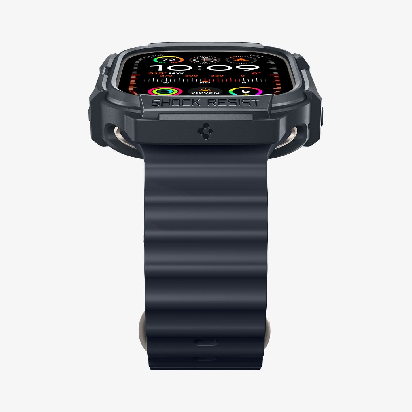 ACS07385 - Apple Watch (49mm) Rugged Armor in Dark Gray showing the front and side