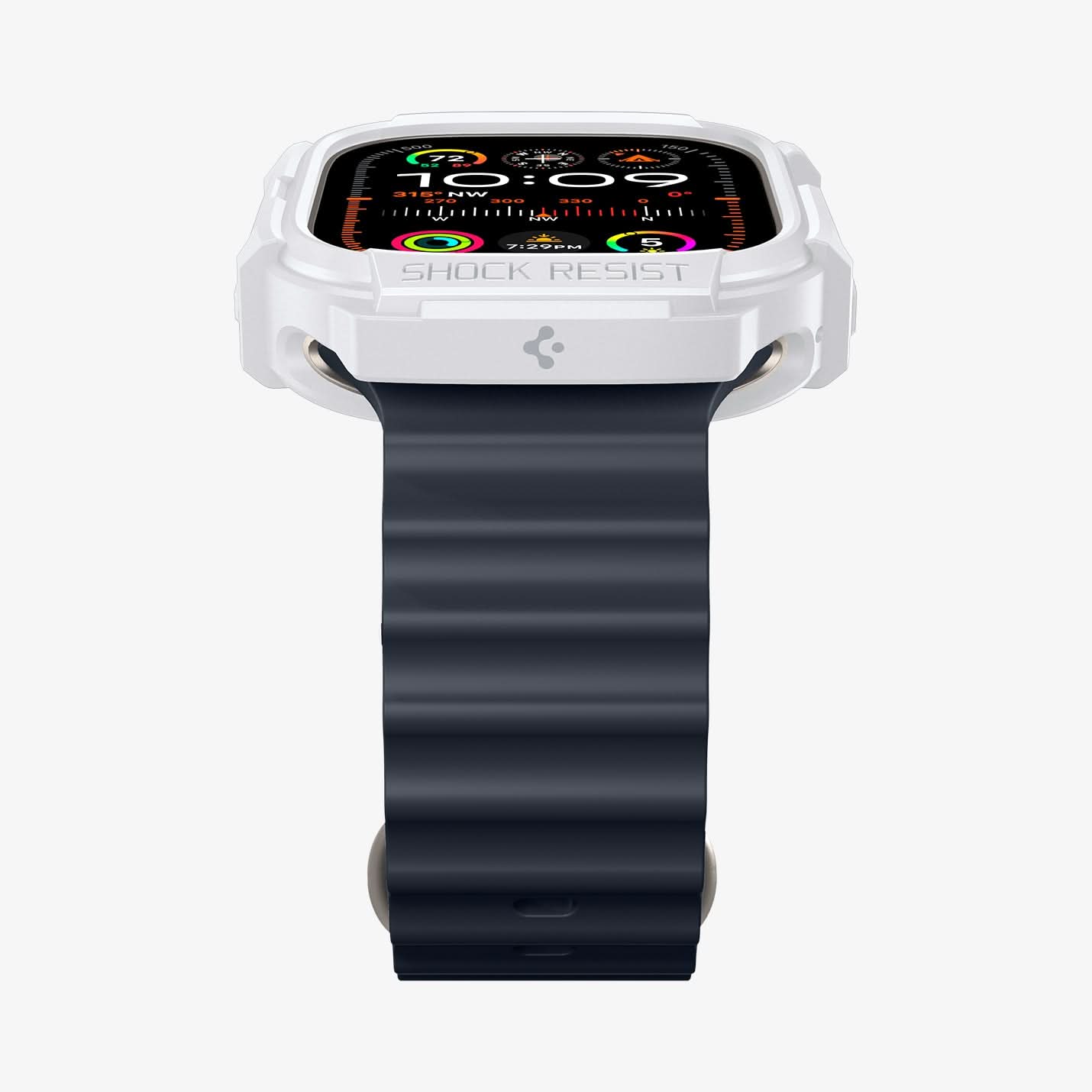 ACS07384 - Apple Watch (49mm) Rugged Armor in White showing the front and partial side