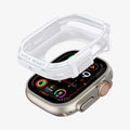 ACS07384 - Apple Watch (49mm) Rugged Armor in White showing the case hovering above the face of the watch