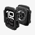 ACS08597 - Apple Watch 10 (46mm) Case Rugged Armor in Matte Black showing the front, back, partial sides and top