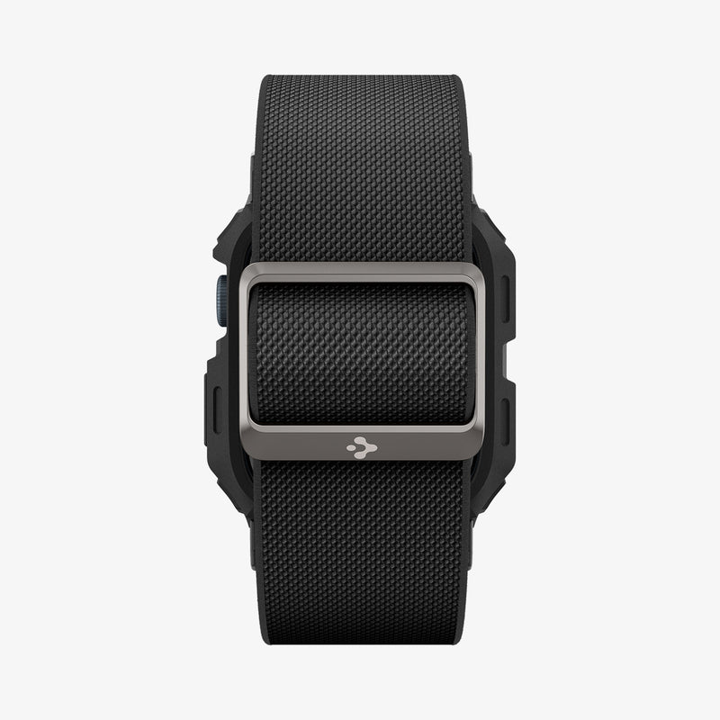 ACS07103 - Apple Watch (45mm) Lite Fit Pro in Matte Black showing the back and side of the watch strap