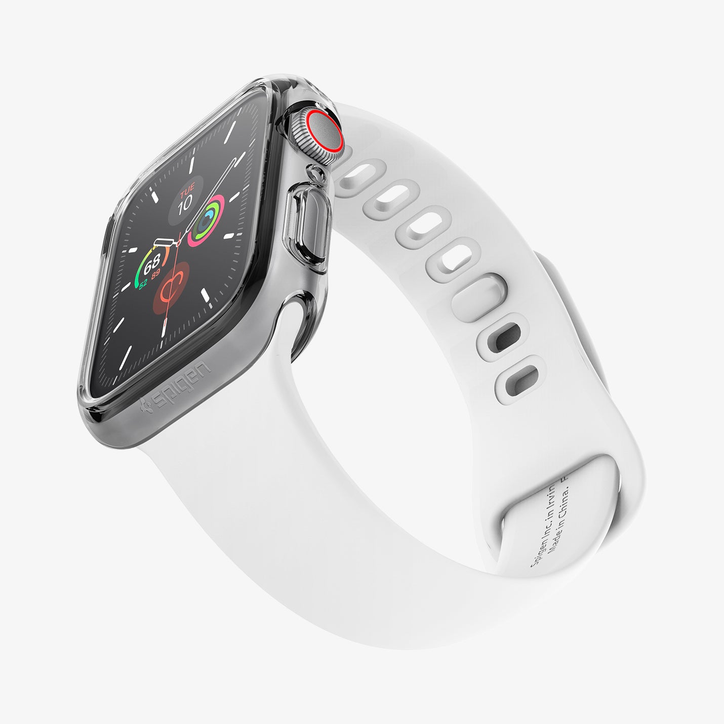 ACS00427 - Apple Watch Series (Apple Watch (40mm)) Case Ultra Hybrid in crystal clear showing the front, bottom and side