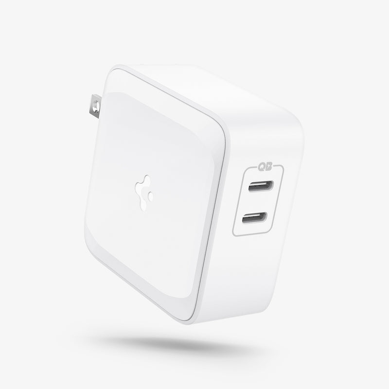 ACH02081 - ArcStation™ Pro GaN 70W Dual Port Wall Charger PE2007 in White showing the sides, and top of a charger 