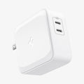 ACH02081 - ArcStation™ Pro GaN 70W Dual Port Wall Charger PE2007 in White showing the sides, top with 2 usb c-type charging ports