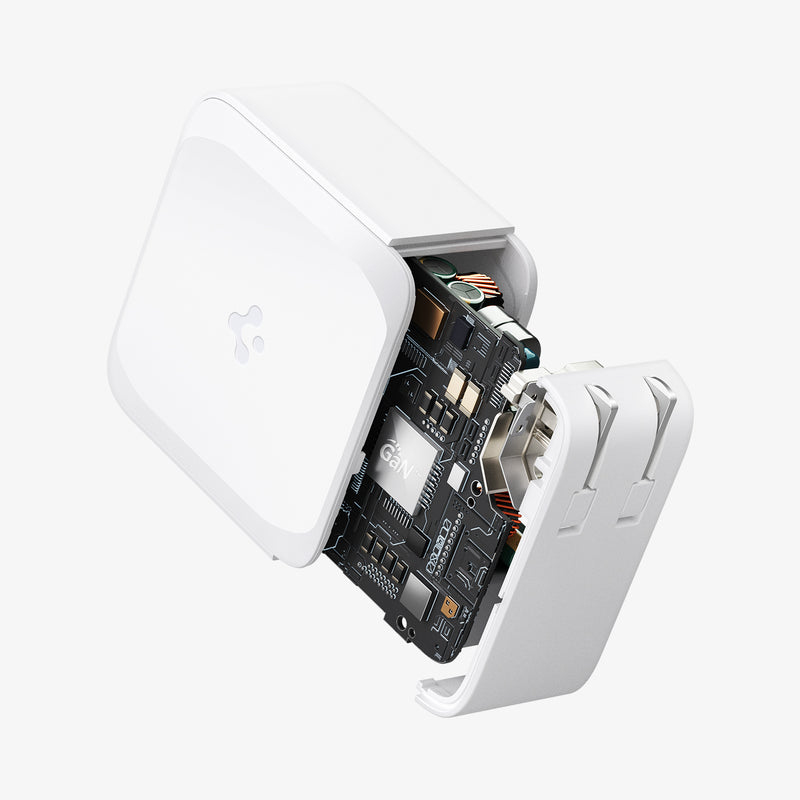ACH02081 - ArcStation™ Pro GaN 70W Dual Port Wall Charger PE2007 in White showing the inner parts of a charger showing chipset board
