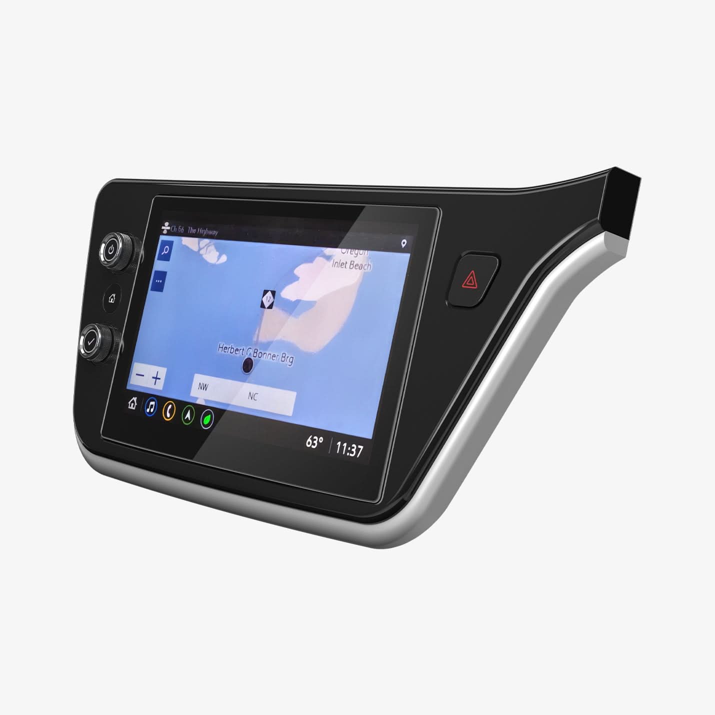 AGL07507 - Chevrolet Bolt EV 10.2-inch Screen Protector GLAS.tR SLIM in  Clear showing the  front and partial side