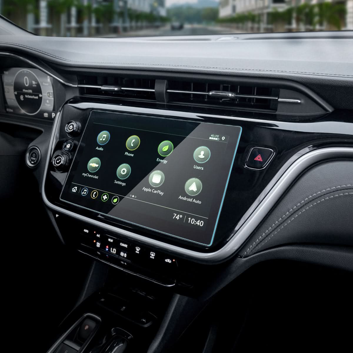 AGL07507 - Chevrolet Bolt EV 10.2-inch Screen Protector GLAS.tR SLIM in  Clear showing the front passenger's side view