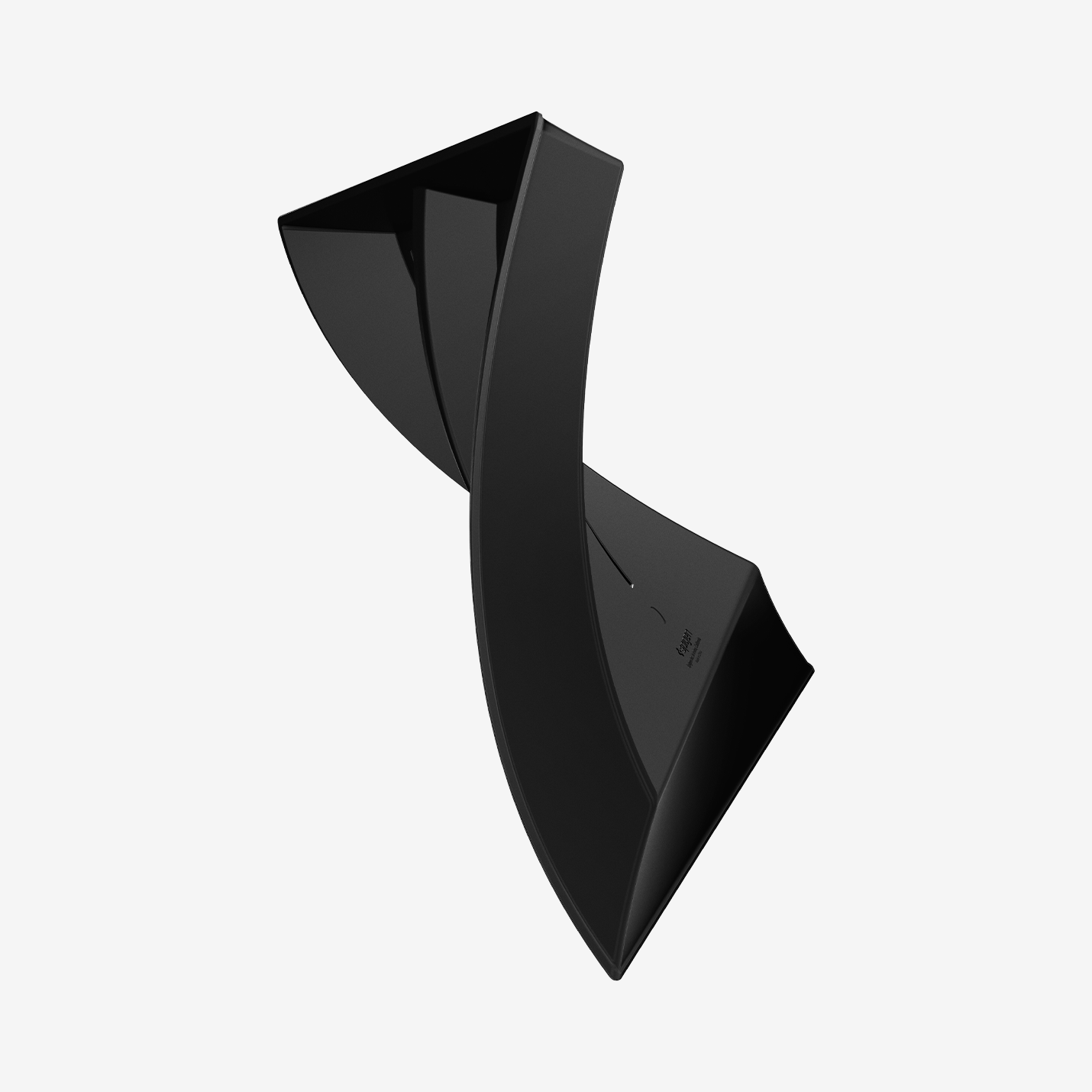 ACP07810 - Tesla Cybertruck Center Console Organizer Tray CO220B in Black showing the partial side, inner and back slightly twisted