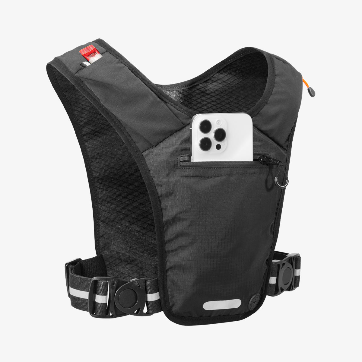 AMP07603 - Dynamic Shield™ Running Vest | A720 in Black showing the front with small pocket