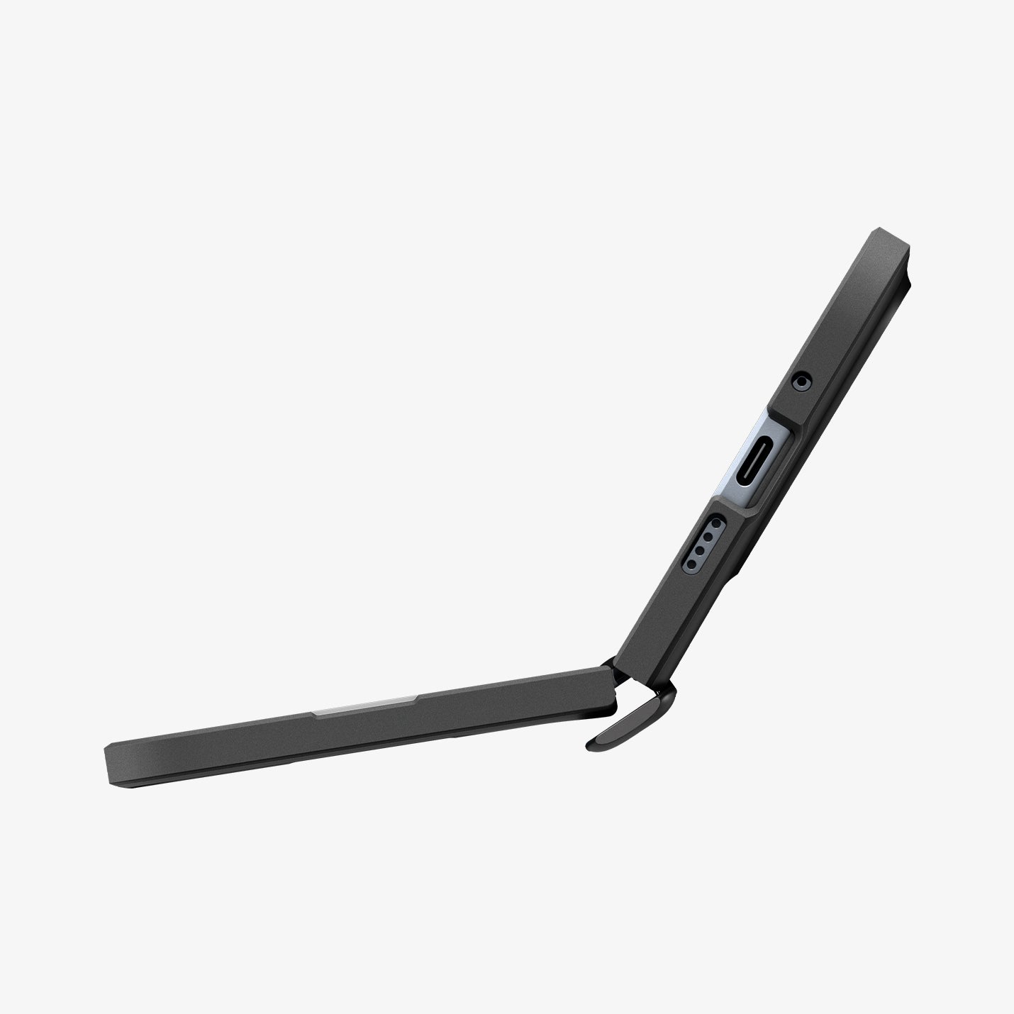 ACS09741 - Pixel 10 Pro Fold Case Slim Armor Pro (MagFit) in black showing the bottom with device half open