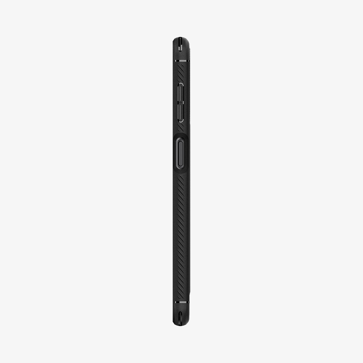 ACS04022 - Galaxy A13 5G Case Rugged Armor in Matte Black showing the side with side buttons