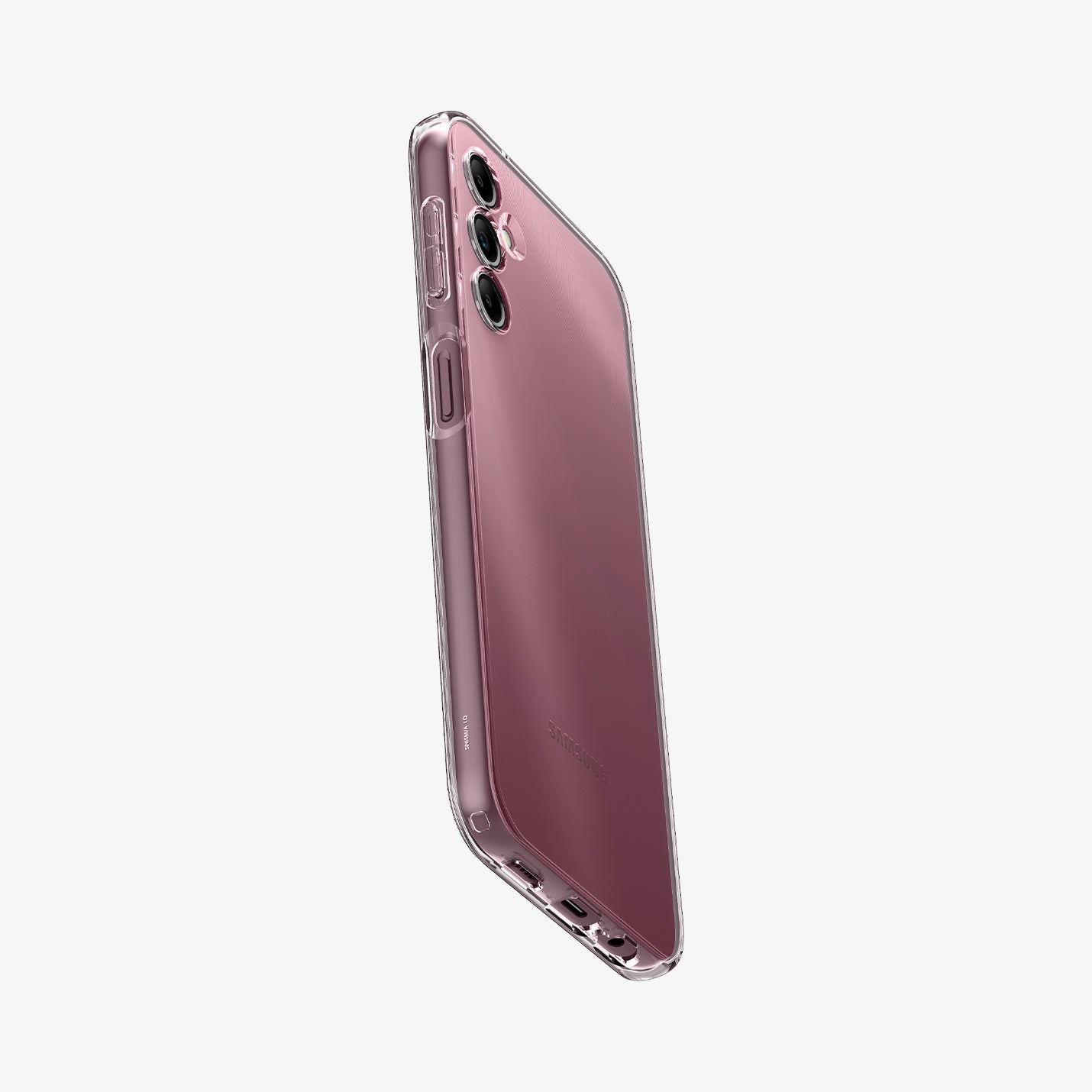 ACS05849 - Galaxy A14 5G (NA) Case Liquid Crystal in Crystal Clear showing the side, partial back and bottom