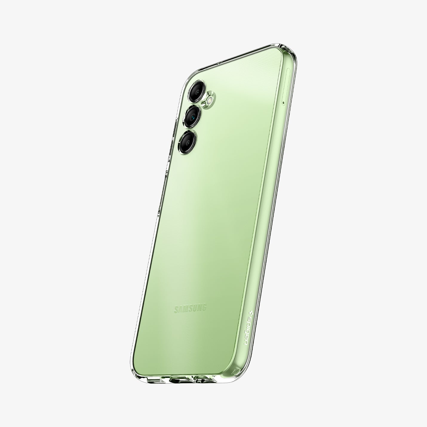 ACS05849 - Galaxy A14 5G (NA) Case Liquid Crystal in Crystal Clear showing the back, partial side and bottom