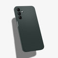 ACS07247 - Galaxy A15 5G Case Liquid Air in Abyss Green showing the back, partial side with buttons slightly tilting