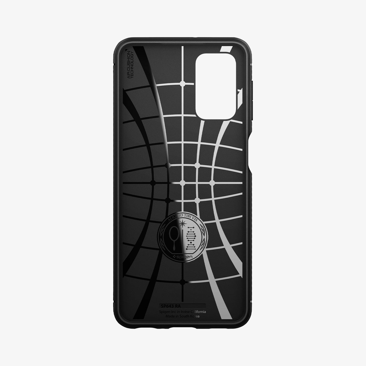 ACS03046 - Galaxy A32 5G Case Rugged Armor in Matte Black showing the with spider web pattern