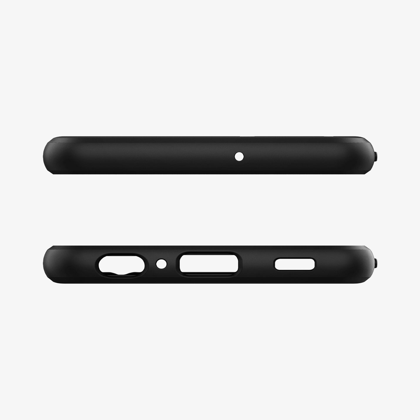 ACS03046 - Galaxy A32 5G Case Rugged Armor in Matte Black showing the top and bottom