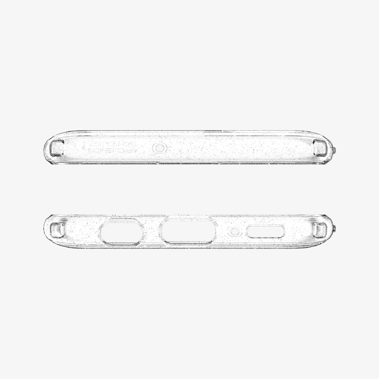 ACS00932 - Galaxy A51 Case Liquid Crystal Glitter in Crystal Quartz showing the top and bottom