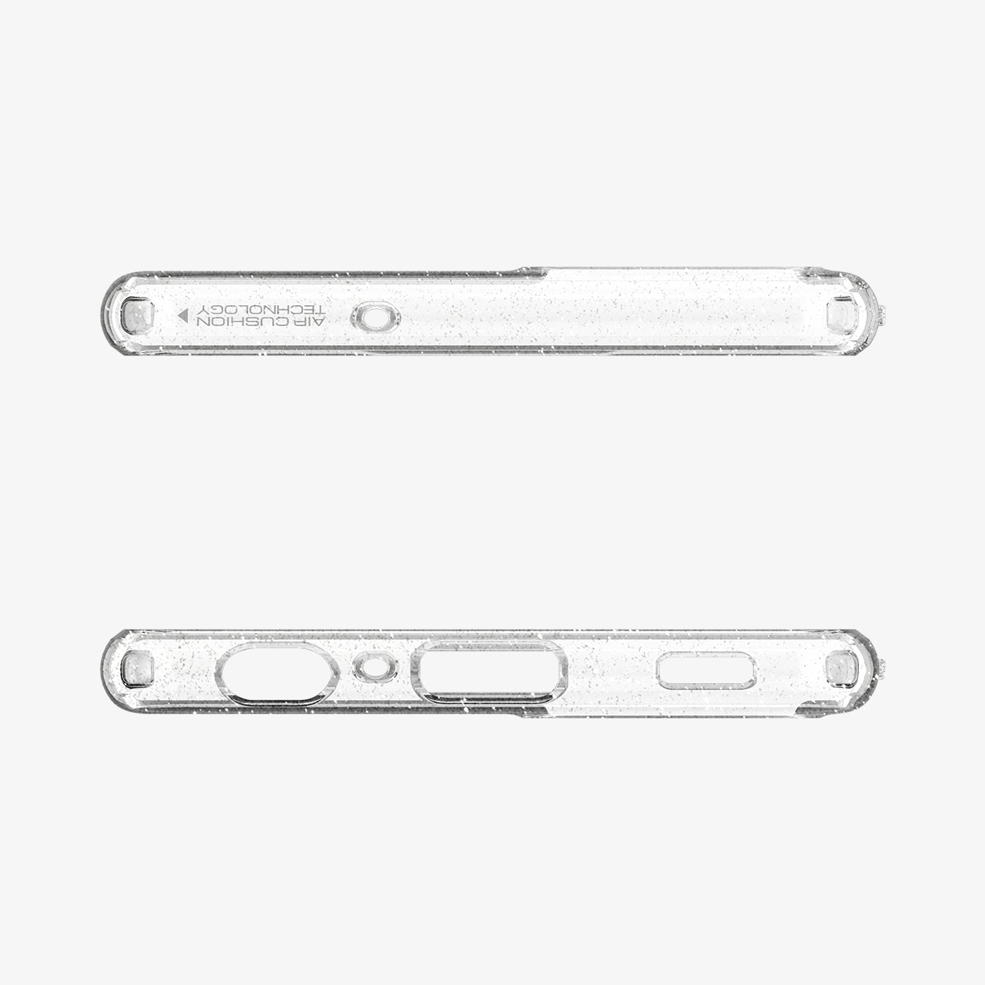 ACS02317 - Galaxy A52 Case Liquid Crystal Glitter in Crystal Quartz showing the top and bottom