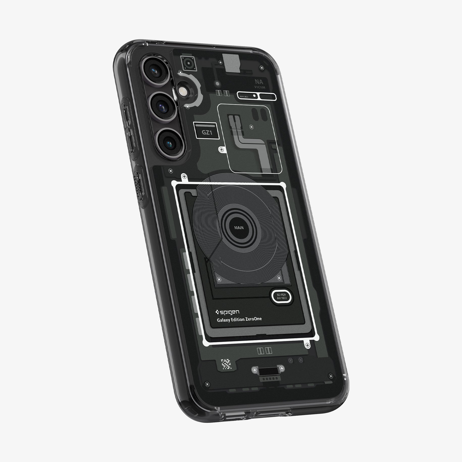 ACS06372 - Galaxy S23 FE Case Ultra Hybrid in zero one showing the back and partial side