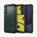 ACS08624 - Galaxy S24 FE Case Tough Armor (MagFit) in Abyss Green showing the back, partial inner, partial front and sides