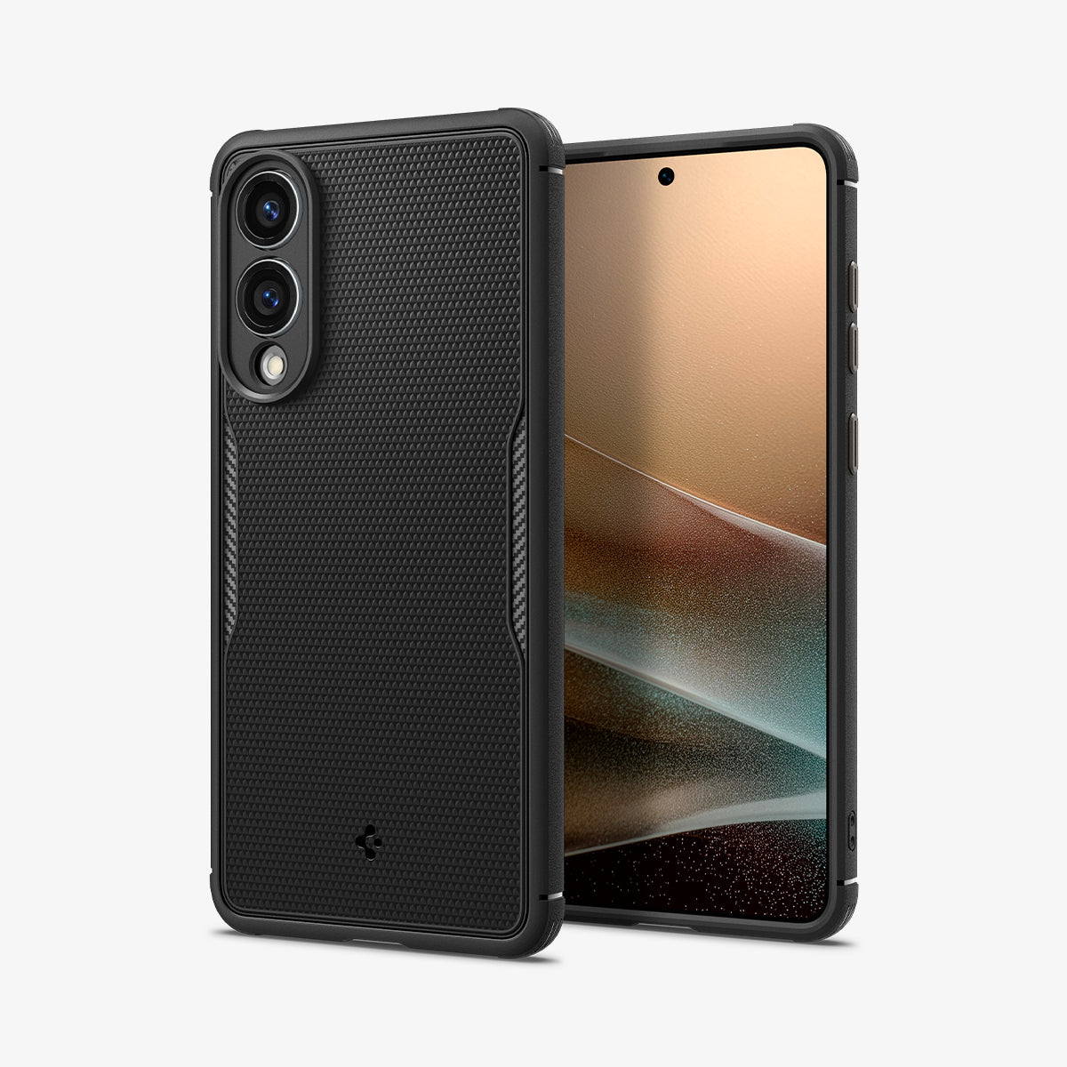 ACS09406 - Galaxy S25 Edge Case Core Armor (MagFit) in Matte Black showing the back, partial front and sides
